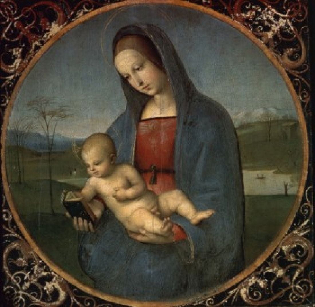 Madonna and Child (Conestabile Madonna) 1504 Raphael (1483-1520Italian) Hermitage Museum St Petersburg Canvas Art - Raphael (18 x 24)