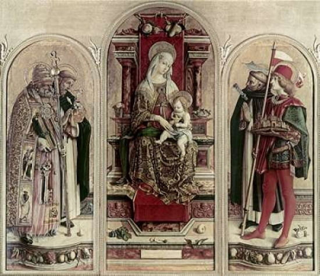 Madonna and Child With Saints Canvas Art - Carlo Crivelli (24 x 24)