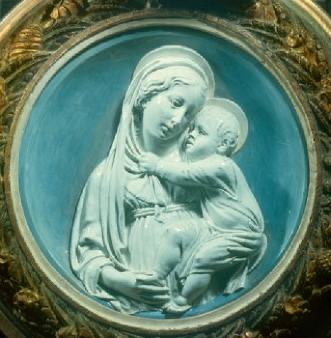Madonna and Child by Luca Della Robbia 1400-1482 Canvas Art - Luca Della Robbia (24 x 36)
