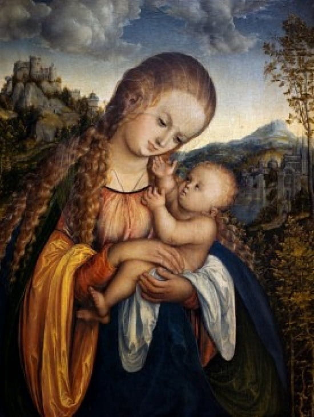 Madonna and Child by Lucas Cranach the elder (1472-1553) Canvas Art - Lucas Cranach (24 x 36)