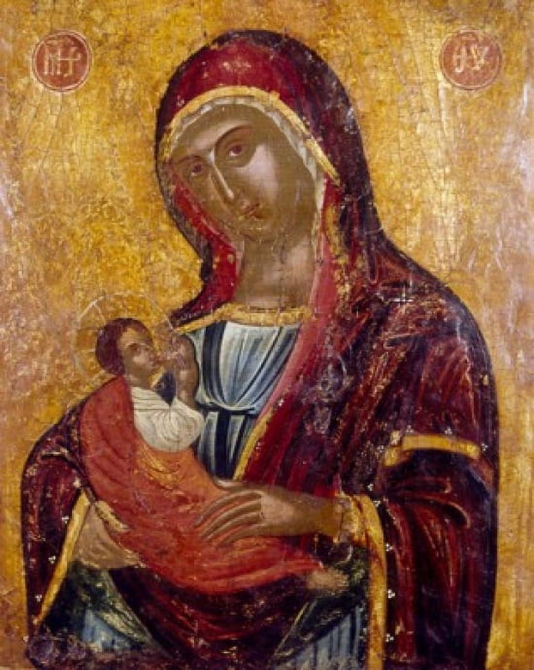 Madonna and Child icons Wood 15th century Canvas Art - (18 x 24)
