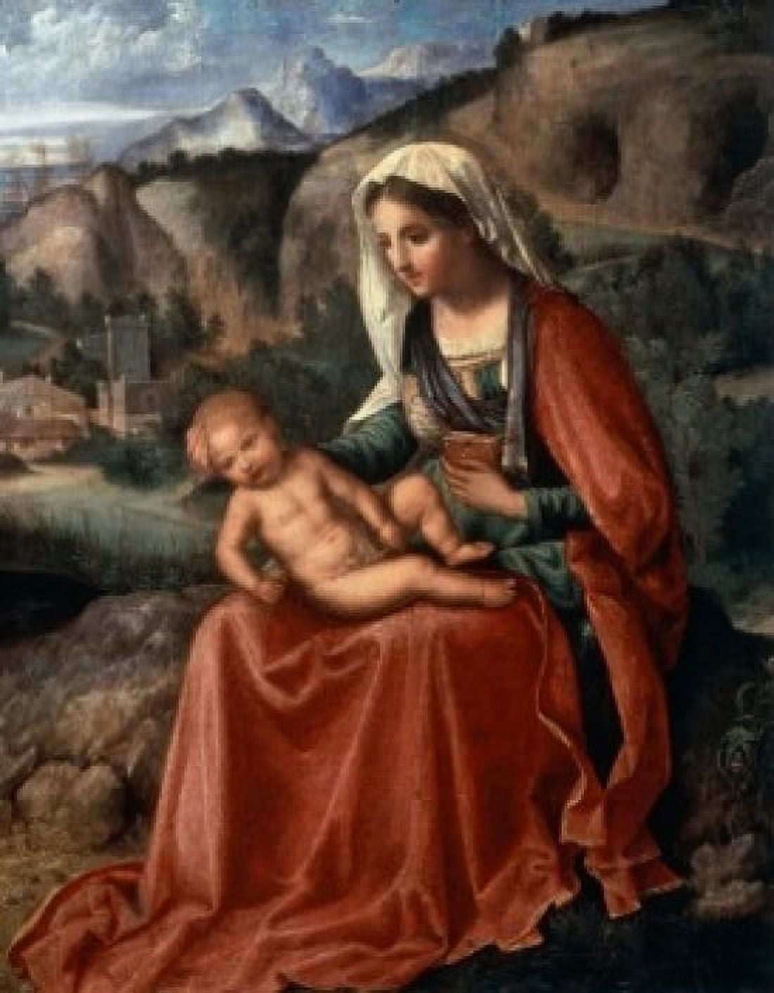 Madonna and Child in a Landscape 1504 Giorgione (14778 -1510 Italian) State Hermitage Museum St Petersburg Russia Canvas Art - Giorgione (24 x 36)