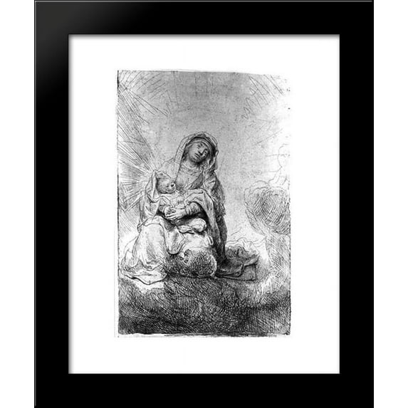Madonna and Child in the Clouds 20x24 Framed Art Print by Rembrandt