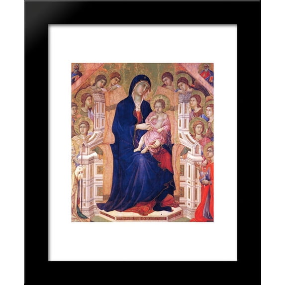 Madonna and Child on a throne 20x24 Framed Art Print by Duccio