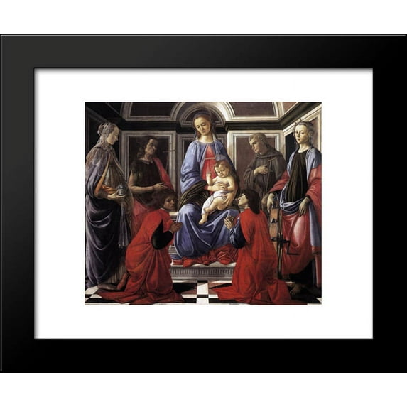 Madonna and Child with Six Saints 20x24 Framed Art Print by Sandro Botticelli