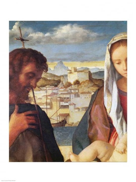 Madonna and Child with StJohn the Baptist and a Saint Canvas Art - Giovanni Bellini (18 x 24)