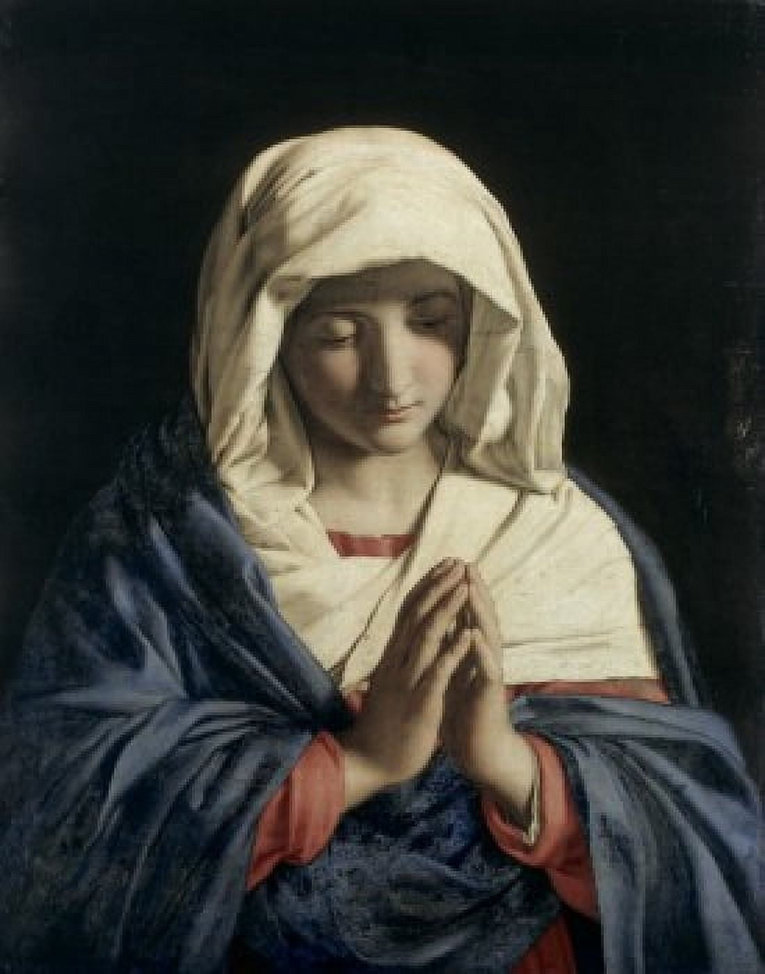 Madonna in Prayer Sassoferrato (1609-1685 Italian) Canvas Art - Sassoferrato (18 x 24)