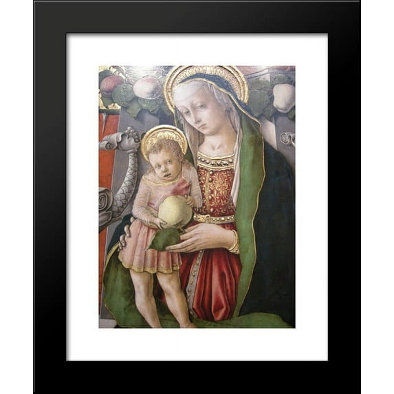 Madonna Enthroned with Donor (detail) 20x24 Framed Art Print by Carlo Crivelli