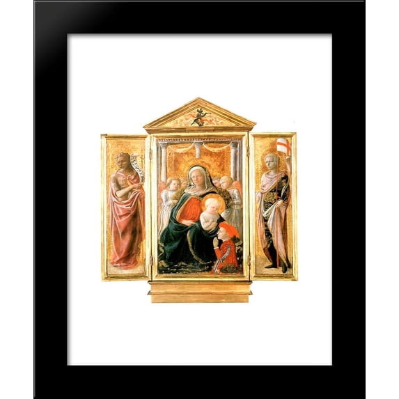 Madonna of Humility with Angels and Donor 20x24 Framed Art Print by Filippo Lippi