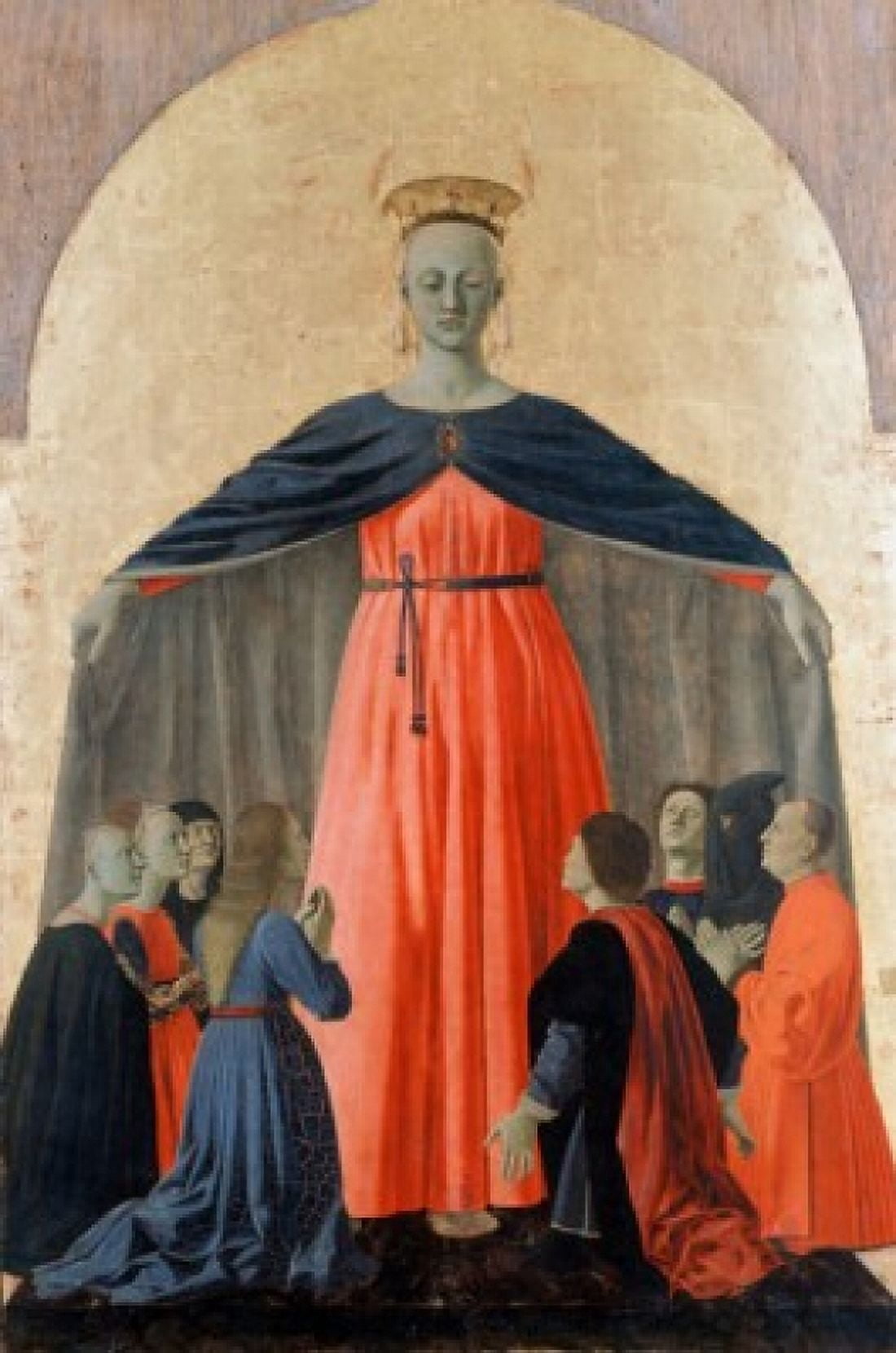Madonna of Mercy Piero della Francesca (141020-1492 Italian) Civic Museum Sansepolcro Italy Canvas Art - Piero della Francesca (18 x 24)