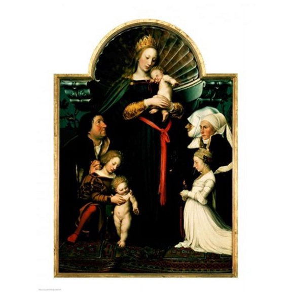 Madonna of the Burgermeister Meyer Canvas Art - Hans Holbein (18 x 24)