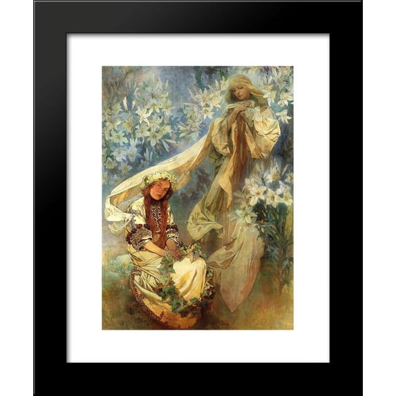 Madonna of the Lilies 20x24 Framed Art Print by Mucha, Alphonse