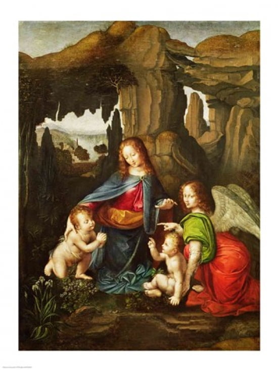 Madonna of the Rocks Canvas Art - Leonardo Da Vinci (18 x 24)
