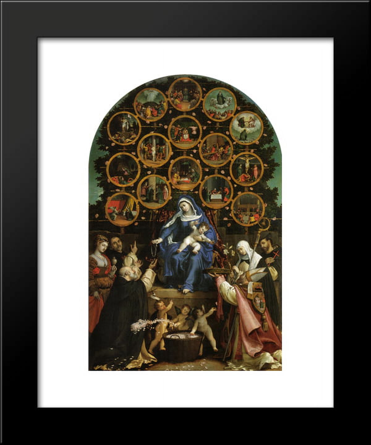 Madonna of the Rosary 20x24 Framed Art Print by Lorenzo Lotto - Walmart.com
