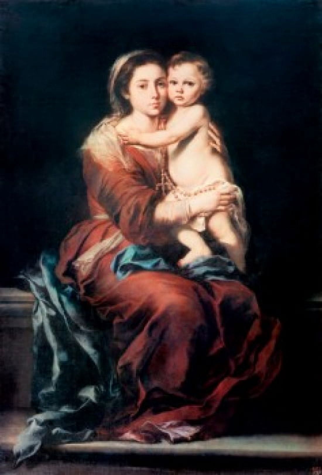 Madonna & the Rosary #1 Bartolome Esteban Murillo (1617-1682Spanish) Canvas Art - Bartolome Esteban Murillo (18 x 24)