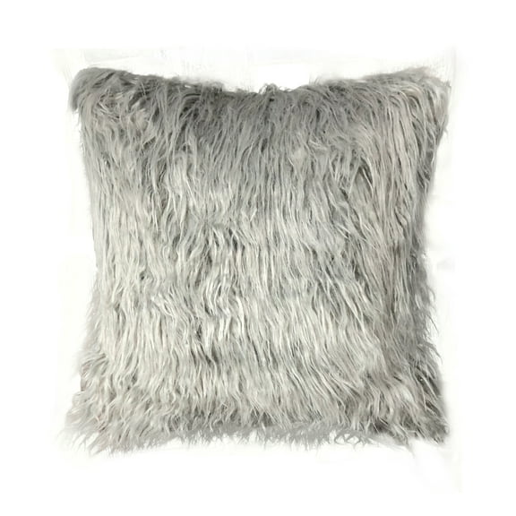 Madori Long Fur Decorative Pillow Grey