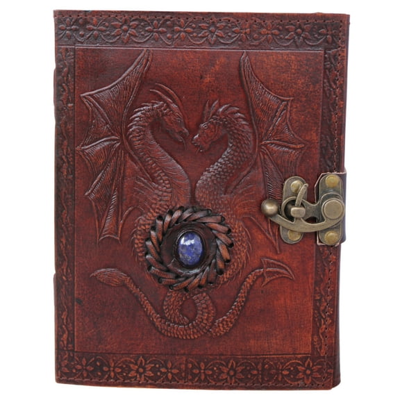 Madosh, Genuine Leather Journal Dragon Embossed Diary Brown Writting Notepad Sketchers Notebook