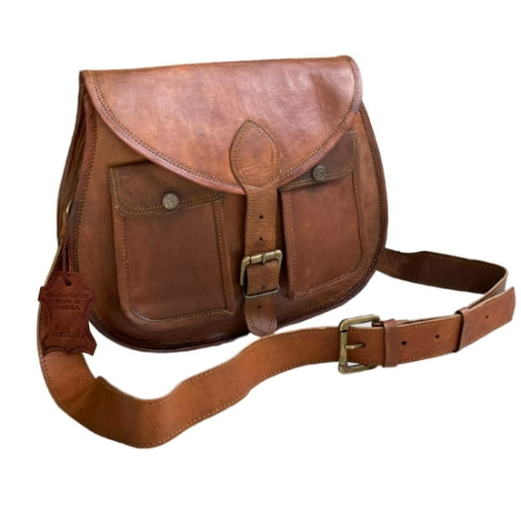 Madosh Genuine Leather Women's Crossbody Bags Brown Shoulder Handbag Purse