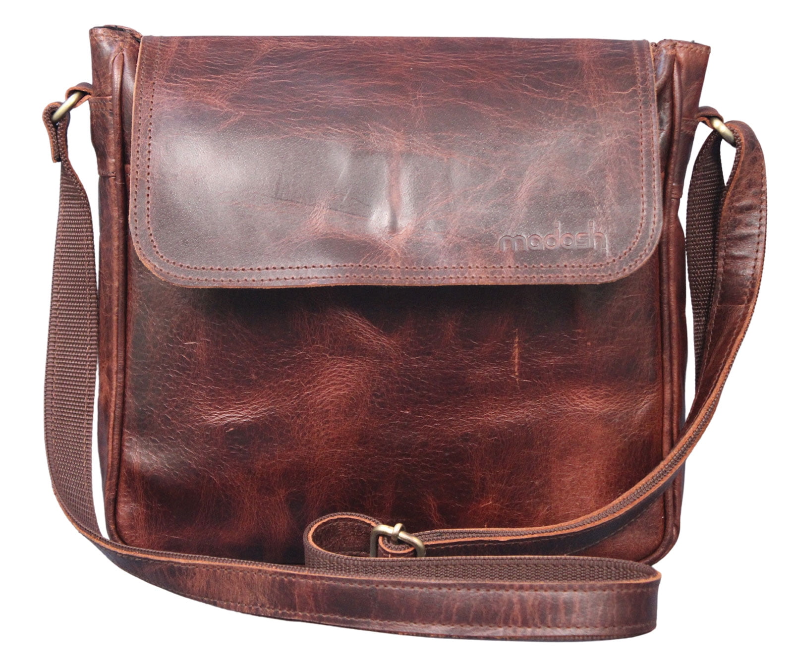 Madosh, Hunter Leather Handbag for Women Crossbody Bag Brown Sling Bag