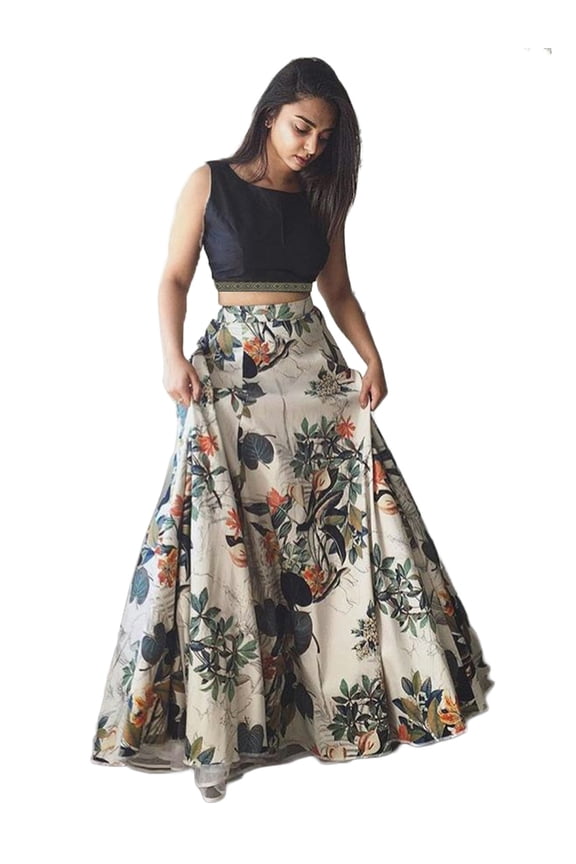 Lehenga Choli Digital Print Lengha Big Skirt | Choli: Unstitched | Lehenga: Stitched waist 38 inches