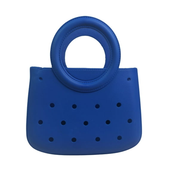 Madosh Mini EVA Beach Bag for Women - Waterproof Rubber Tote Handbag for Vacation, Pool & Shower | Open Beach Tote for Women(Blue)