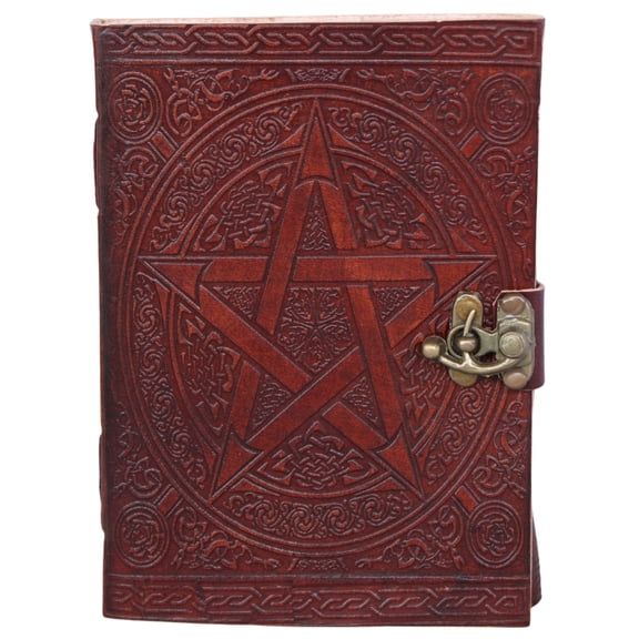 Madosh, Star Embossed Genuine Leather Bound Journal Brown Diary Sketchbook For Artist Notebook For Writing Office Notepad