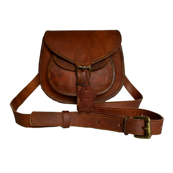 Madosh Women's Crossbody Sling Bag Genuine Leather Side Shoulder Purse Brown Everyday Bag