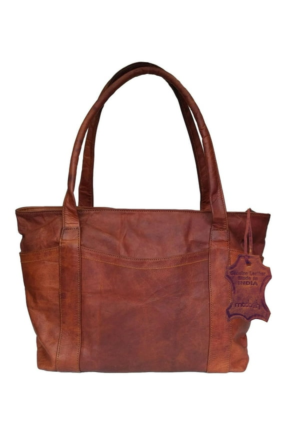 Womens Shoulder Handbag Genuine Leather Brown Tote Ladies Purse Shopper Bag