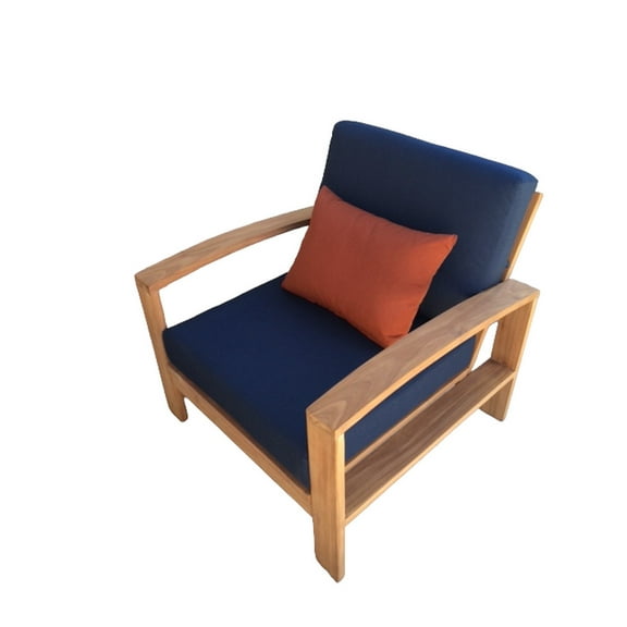 Madras 1 Pc Lounge Chair Set: Lounge Chair With Cushions in Sunbrela Fabric #5439 Canvas Navy