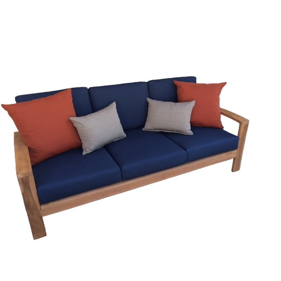 Madras 1 Pc Sofa Set: Sofa With Cushions in Sunbrela Fabric #5439 Canvas Navy