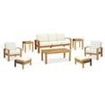 thumbnail image 1 of Madras 8 Pc Sofa Set: Sofa, 2 Lounge Chairs, 2 Ottomans, Coffee Table & 2 Side Tables With Cushions in Sunbrela Fabric #5404 Canvas Natural, 1 of 3