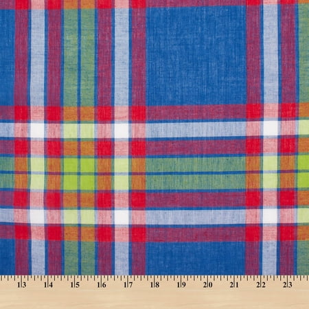 Madras Plaid Plain Woven Hypoallergenic Cotton Multi-Color 44/45" Fabric By The Yard - Style 3851