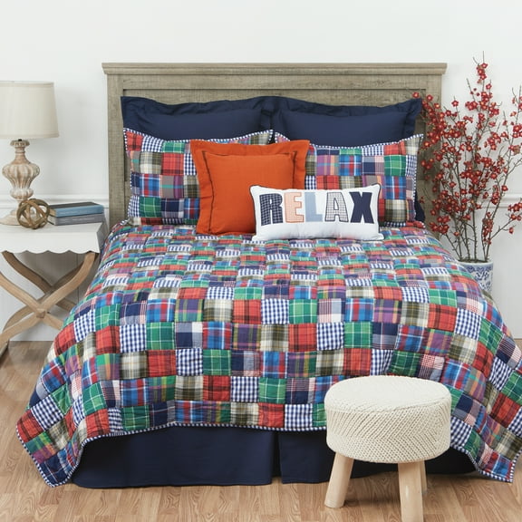 Madras Plaid Twin Quilt