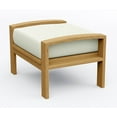 thumbnail image 1 of Madras Teak Wood 1 Pc Ottoman With Cushions in Outdoor Sunbrella Fabric #5404 Canvas Natural, 1 of 2