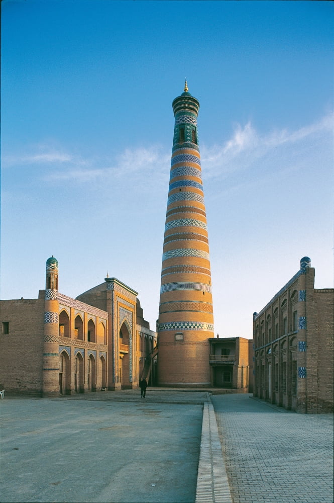 Madrasa Or Madrasah Or Madrassa And Minaret Of Islam Khodja (Left) Canvas Art - (24 x 36)