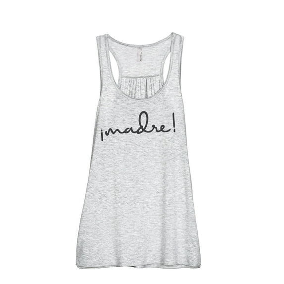 Madre Means Mother Women's Fashion Sleeveless Flowy Racerback Workout Yoga Tank Top Sport Grey Medium