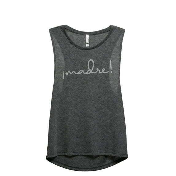 Madre Means Mother Women's Fashion Sleeveless Muscle Workout Yoga Tank Top Charcoal Grey Large