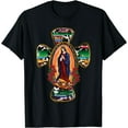 thumbnail image 1 of Madre Our Lady Virgen de Guadalupe Abuela Latina Cross T-Shirt Black 3X-Large, 1 of 4