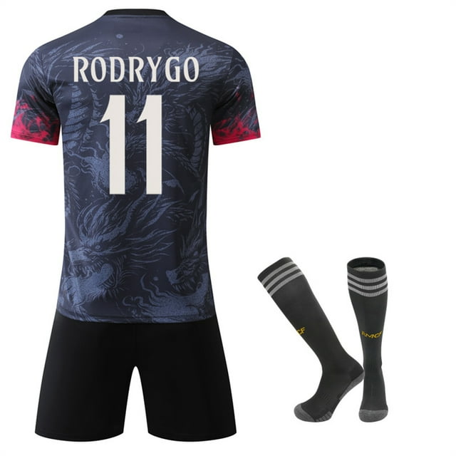 Madrid 24/25 Dragon Pattern Authentic #11 Rodrygo Home Jersey Kit