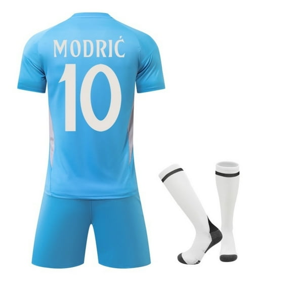 Madrid 24/25 Goalkeeper #10 Modric Soccer Jersey Kit - Cool Blue Edition