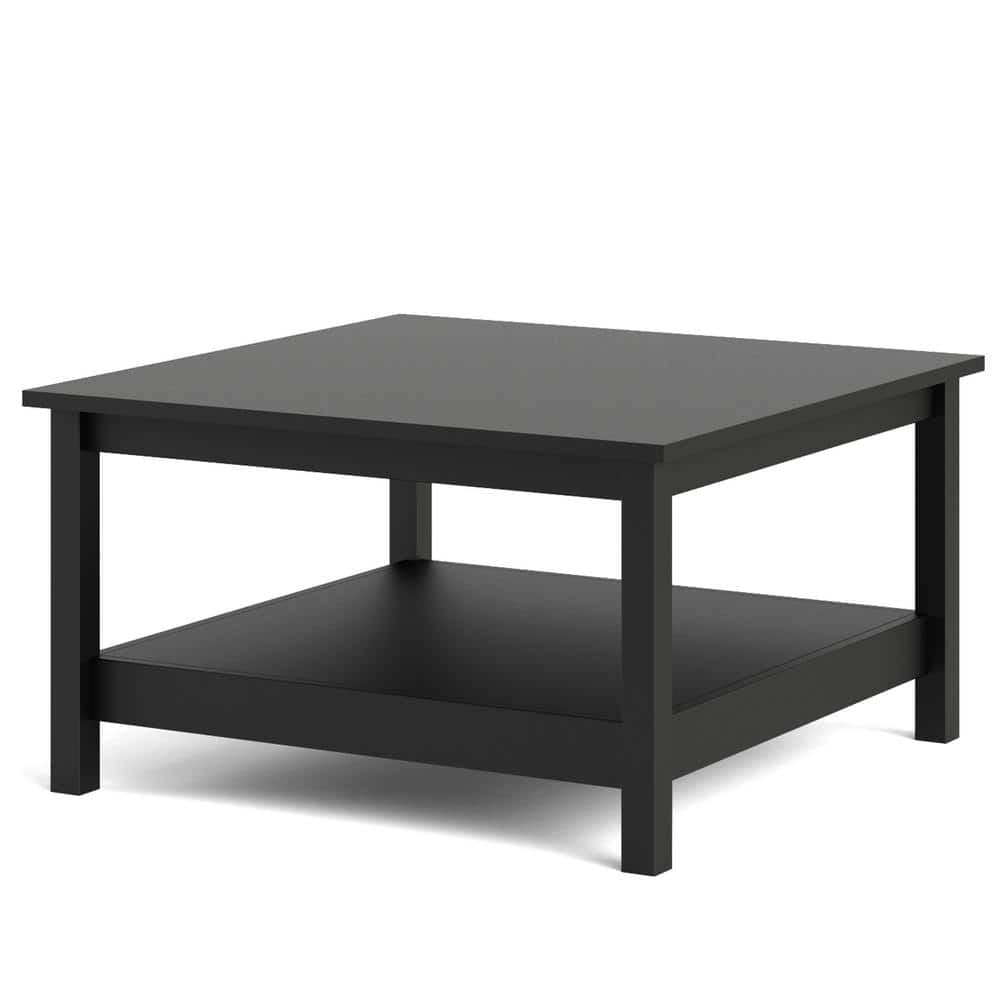 Madrid 32 in. Black Matte Engineered Wood Square Coffee Table