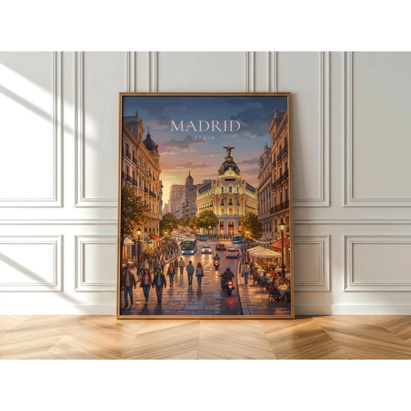 Madrid Architecture Spain Landmark Print Classic European Building Wall Art Elegant City Decor, Unframed Paper Print