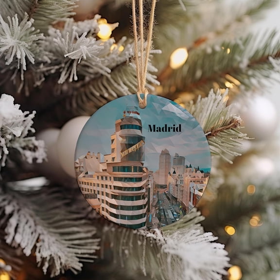 Madrid Christmas Ornament, Madrid Gift, Madrid Travel, Christmas Decor, Madrid Souvenir, Travel Gift, Tree Ornaments KvefCN (Madrid-52TH15)