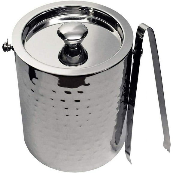 Madrid Collection Luxury Ice Bucket and Tong Set - Elegant Stainless Steel Design for Parties and Bar Use