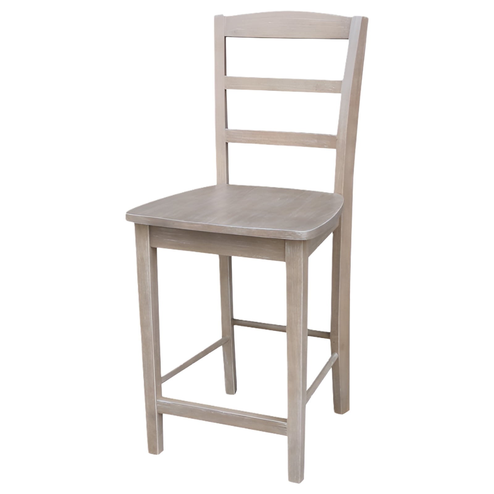 Madrid Washed Gray Taupe 24" Wood Counter Stool