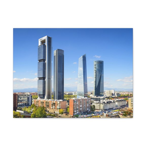 Madrid Daytime Skyline Canvas Artwork Breathtaking Stunning Cityscape for Home Decor Ready to Hang