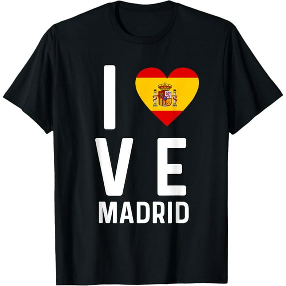 Madrid Espana Spain Est. Souvenir Flag Map Vacation T-Shirt