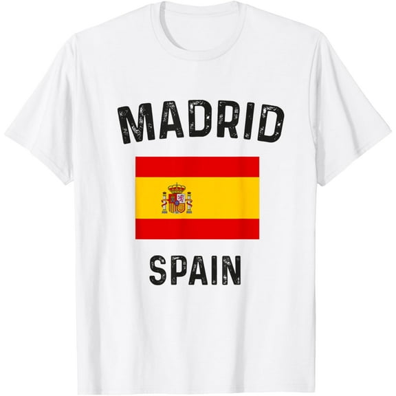 Madrid Espana Spain Est. Souvenir Flag Map Vacation T-Shirt