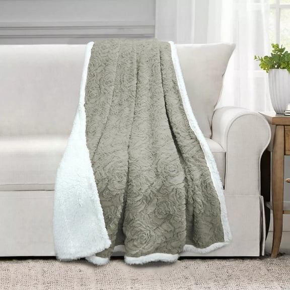 Madrid Faux Fur Reverse to Sherpa Throw Tan 50x60