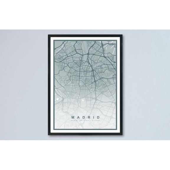 Madrid Map Print (8 COLOURS AVAILABLE) Madrid City Poster Spain Wall Art Madrid Decor Street Map Art Urban Madrid Illustration Travel Map, Poster Only